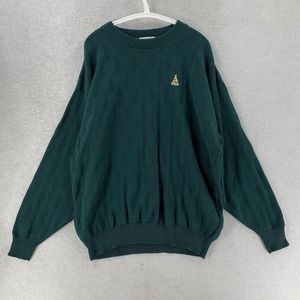 Vantage Club Collection VCC Sweater Mens Size XL Chunky Knit‎ Teepee Embroidery
